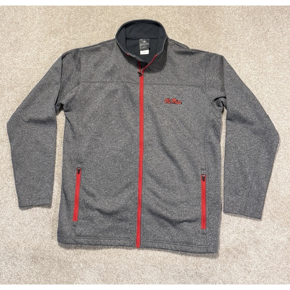 Ole Miss Rebels Size‎ Medium Sweater Sweatshirt Full Zip Pockets Embroidered EUC